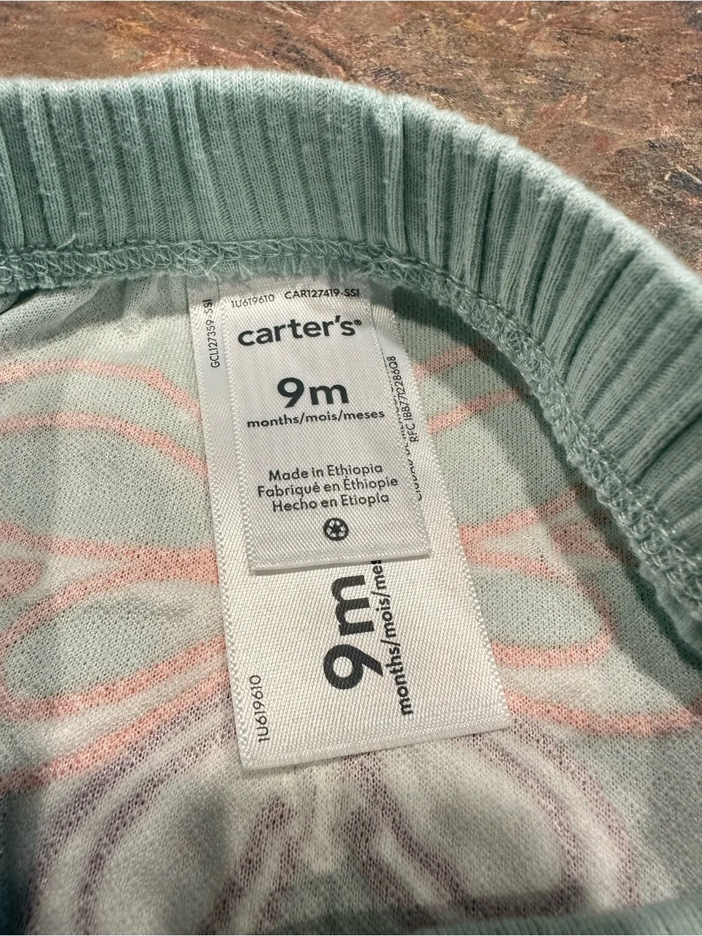 🤑EU Carter's Ribbed Knit Light Green Pants with Butterfly Bottom🤑